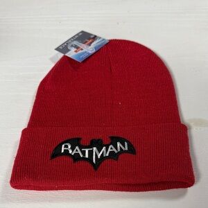 Red Batman Logo Beanie for Men